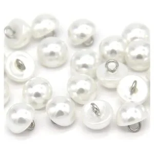 USOSOU 10mm Half Domed Pearl Buttons SemiCircle White_1