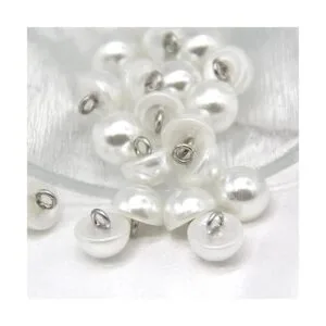 USOSOU 10mm Half Domed Pearl Buttons SemiCircle White_5