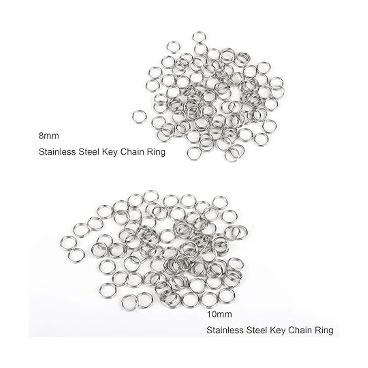 HUIHUIBAO 200 piezas de acero inoxidable Split Ring_5