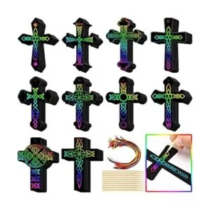 Adornos de cruz para rascar kit de manualidades de color_1