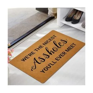 Weilon Felpudo de puerta de entrada Funny Welcome We We_3