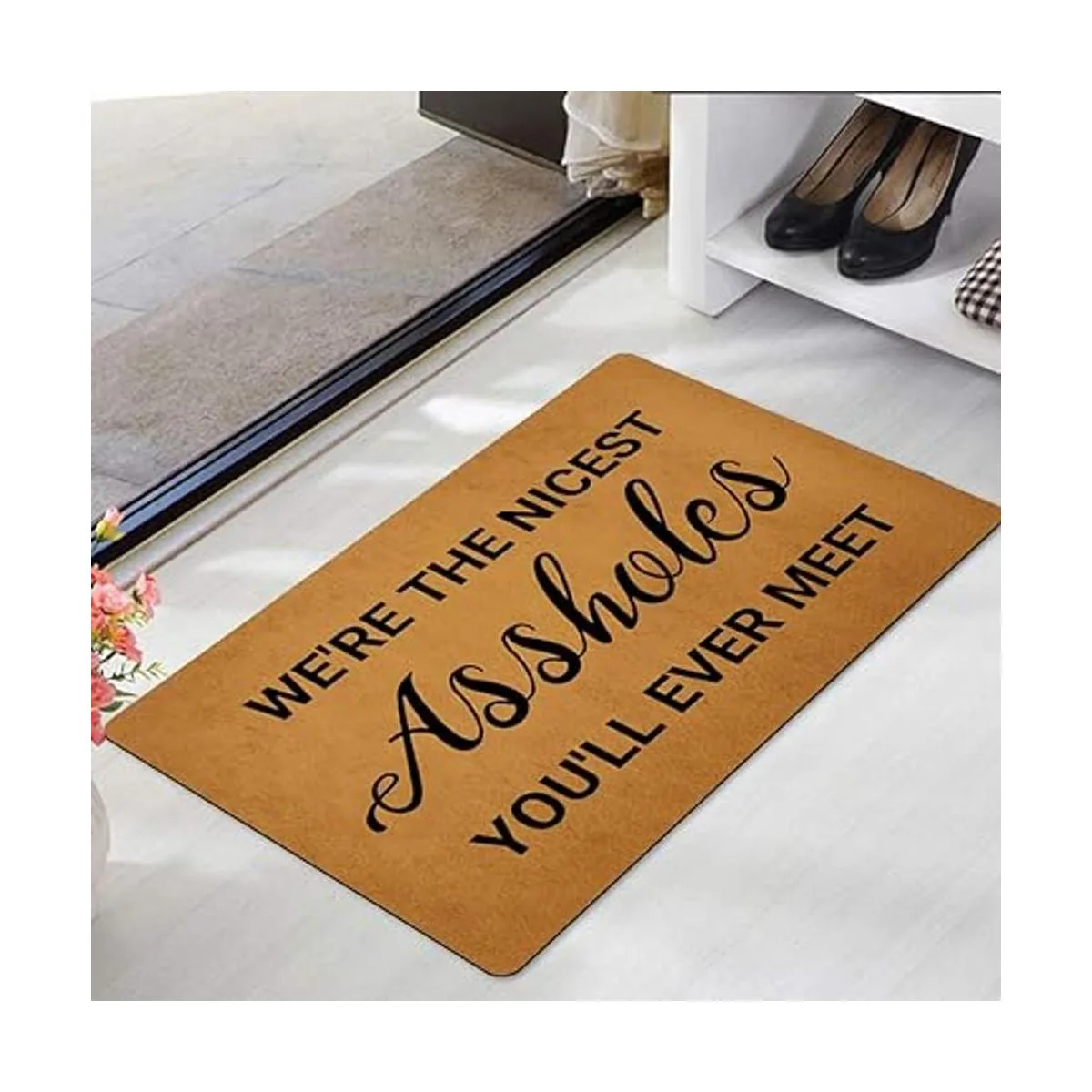 Weilon Felpudo de puerta de entrada Funny Welcome We We_3