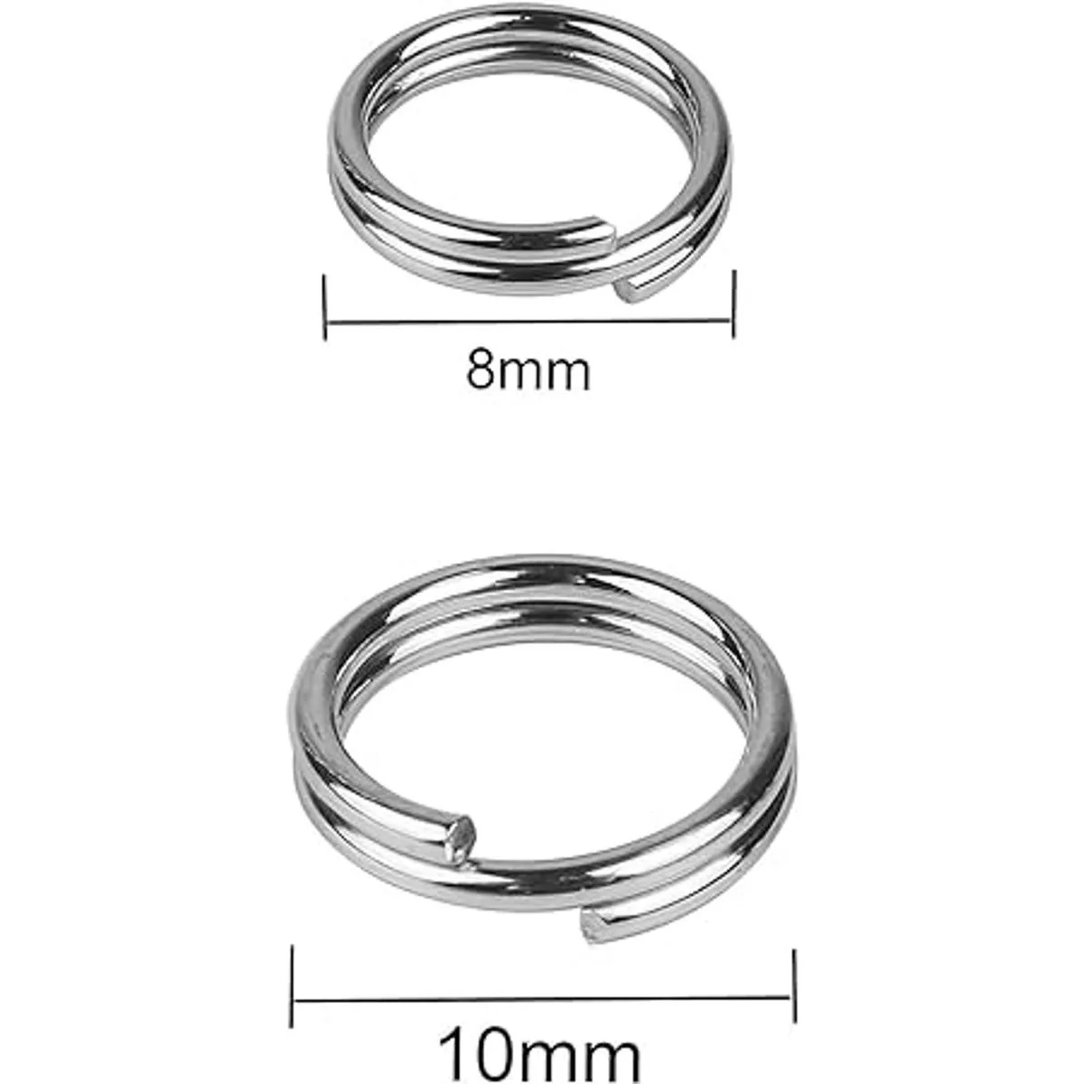 HUIHUIBAO 200 piezas de acero inoxidable Split Ring_2