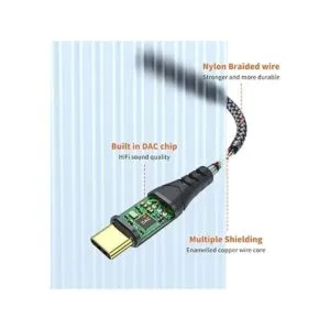 Adaptador USB tipo C a conector de auriculares hembra de_5