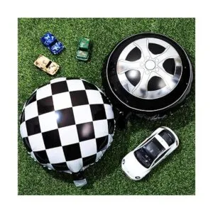 12 globos a cuadros blancos y negros de 18 pulgadas_7