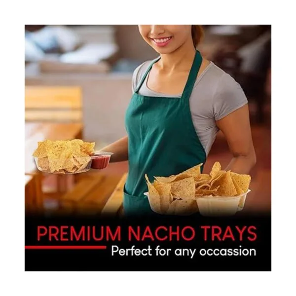 Bandejas de plástico para nachos de 22 onzas paquete de_5