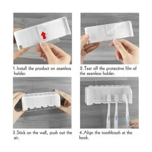 Soporte para cepillo de dientes de 5 ranuras para montaje_4