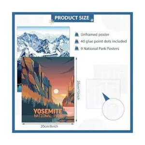 Juego de 9 pósteres vintage del parque nacional_2