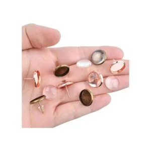 Aylifu Ajustes de cabujón de arete 40 aretes de tuerca de_6