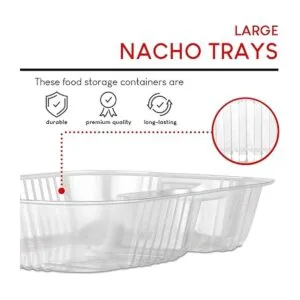 Bandejas de plástico para nachos de 22 onzas paquete de_3