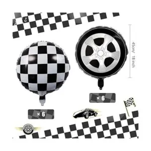 12 globos a cuadros blancos y negros de 18 pulgadas_2