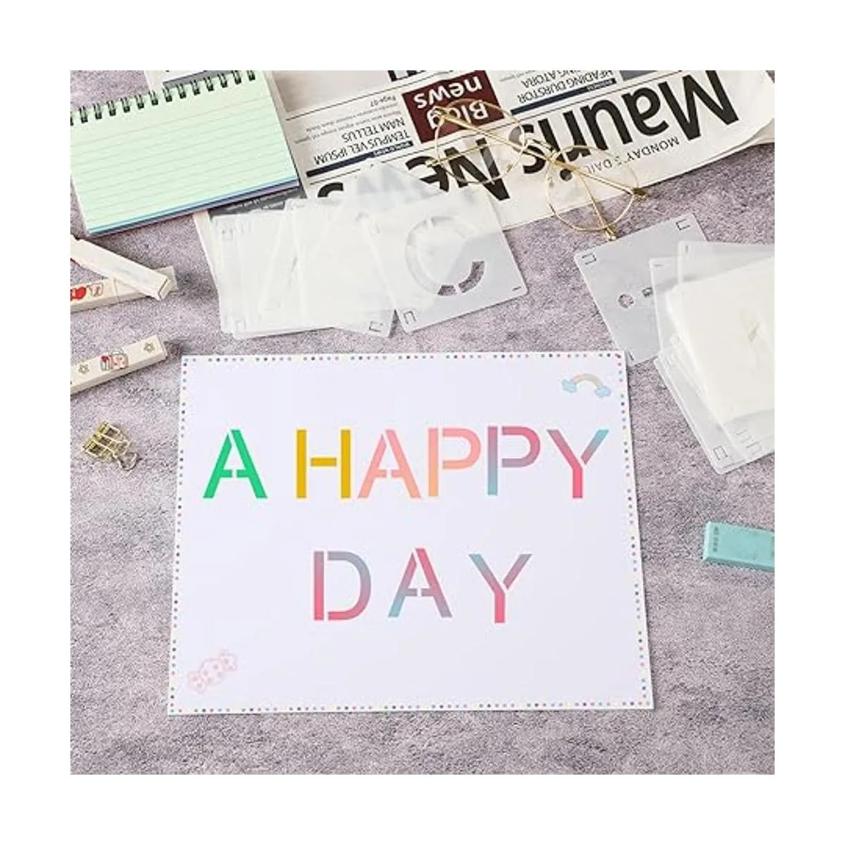 Augshy Paquete de 56 plantillas de letras y números del_7