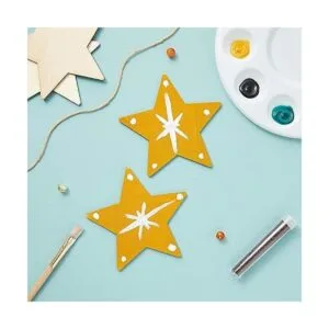 Paquete de 24 estrellas de madera para manualidades_4