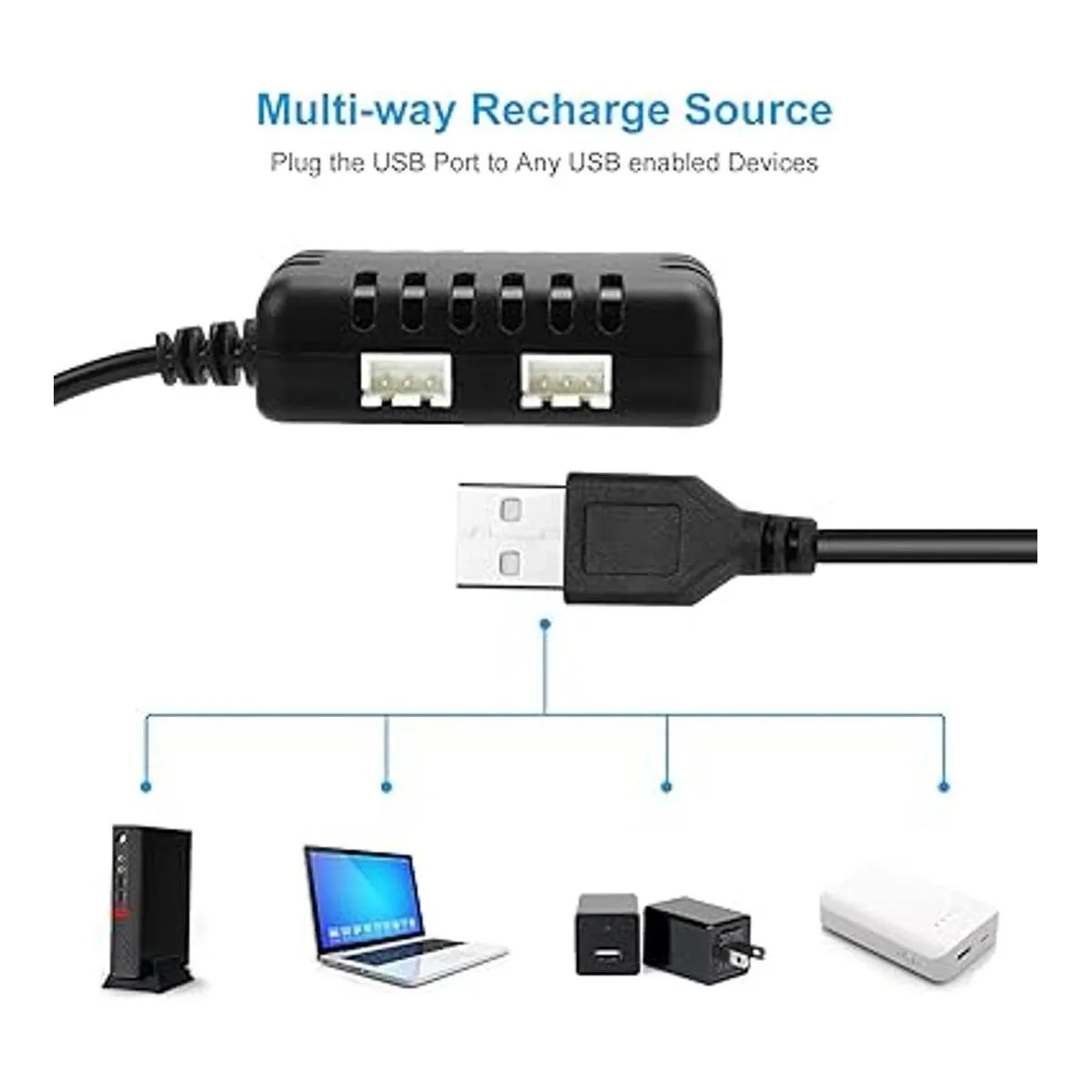 Crazepony Cable cargador de equilibrio USB 2 en 1 1A con_2