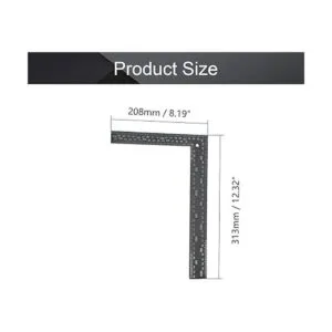 Utoolmart Regla de ángulo recto regla de acero al carbono_2