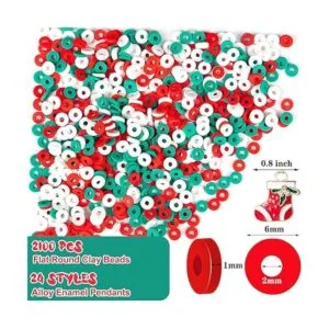 Cuentas de arcilla de Navidad 24 estilos de colgantes_2