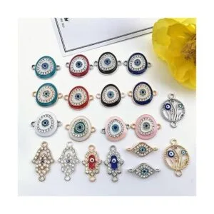 20 piezas de aleación mixta de esmalte de mal de ojo con_7