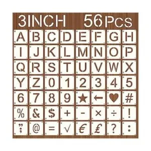 Augshy Paquete de 56 plantillas de letras y números del_1