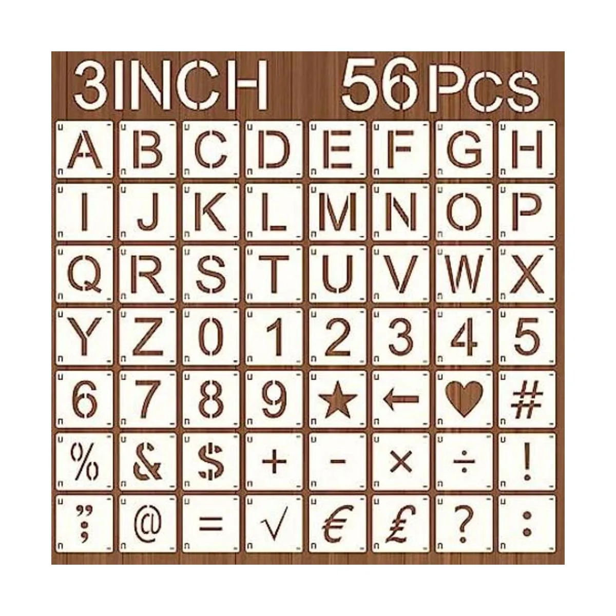 Augshy Paquete de 56 plantillas de letras y números del_1