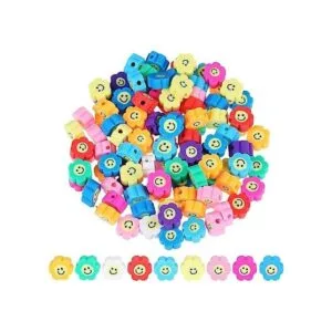 200 piezas de forma de flor de arcilla polimérica cuentas_1