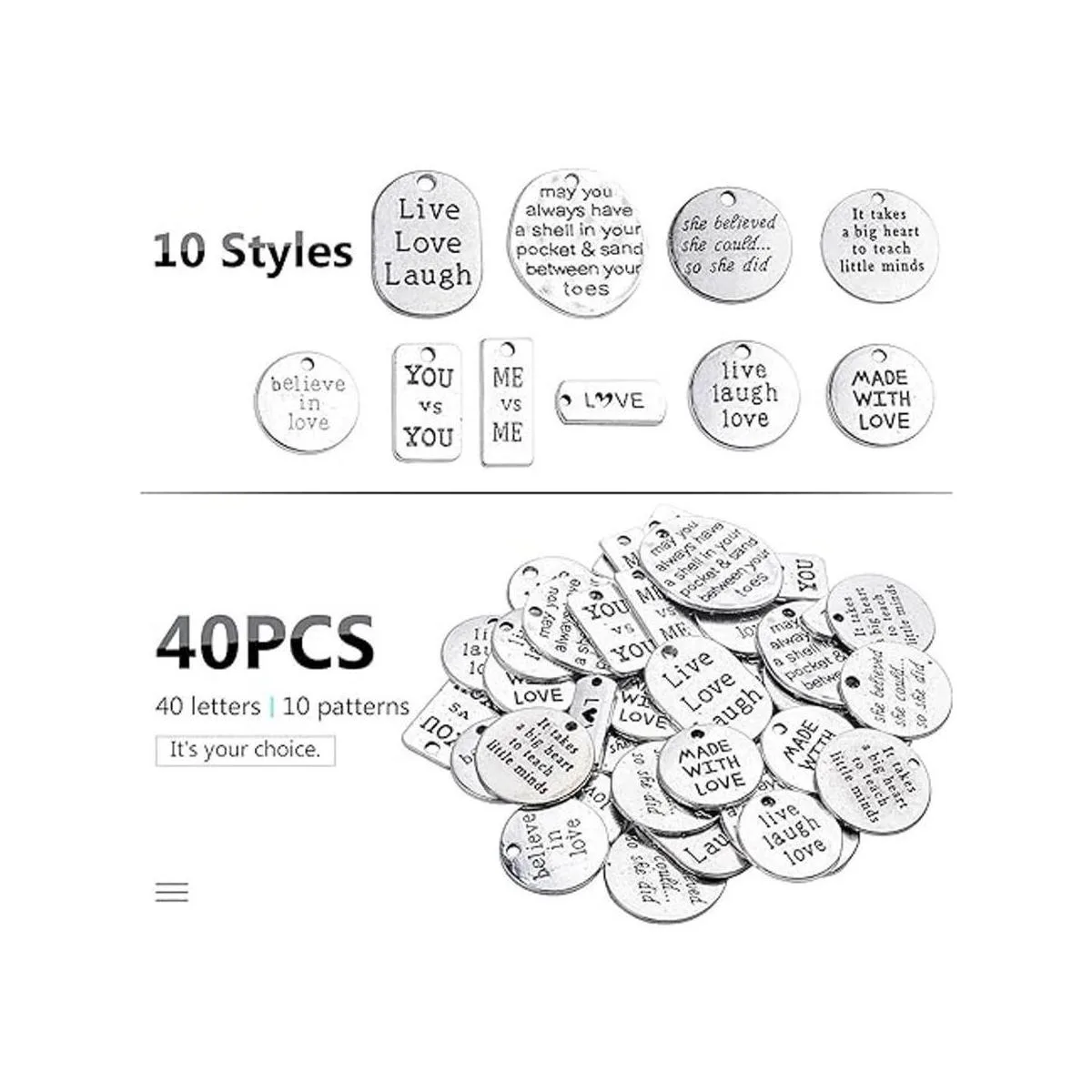 Inspiration Words Charms Craft Supplies Abalorios_6