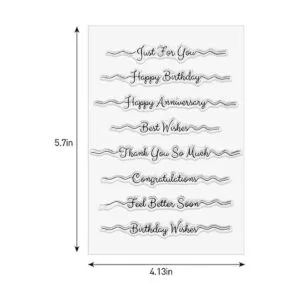 4 hojas de tarjetas de sello de silicona transparente con_2