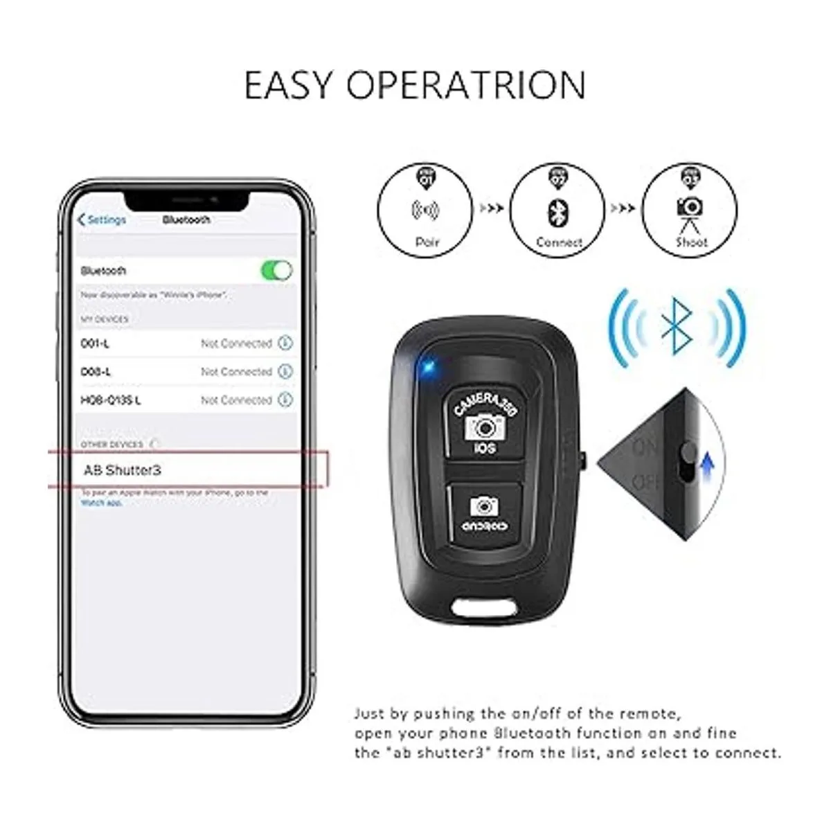 Clicker para teléfono celular control remoto de cámara_2