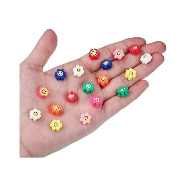 200 piezas de forma de flor de arcilla polimérica cuentas_6