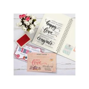 4 hojas de tarjetas de sello de silicona transparente con_6