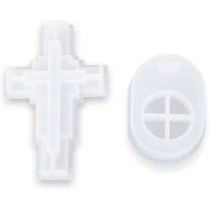Molde de resina Jesús Cross con base de silicona para_1