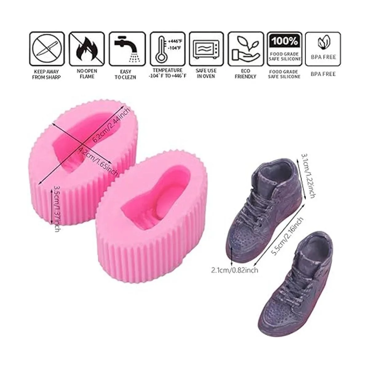 ZQWE Molde 3D para zapatos de niños molde de chocolate_4