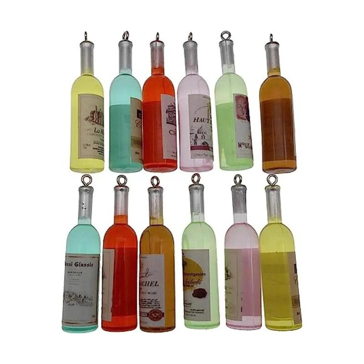 10 piezas de varios colores mini botellas de vino de_1
