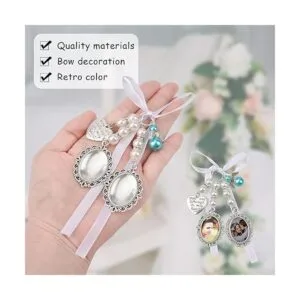 URROMA Ramo de boda con lazo 2 dijes de fotos_3