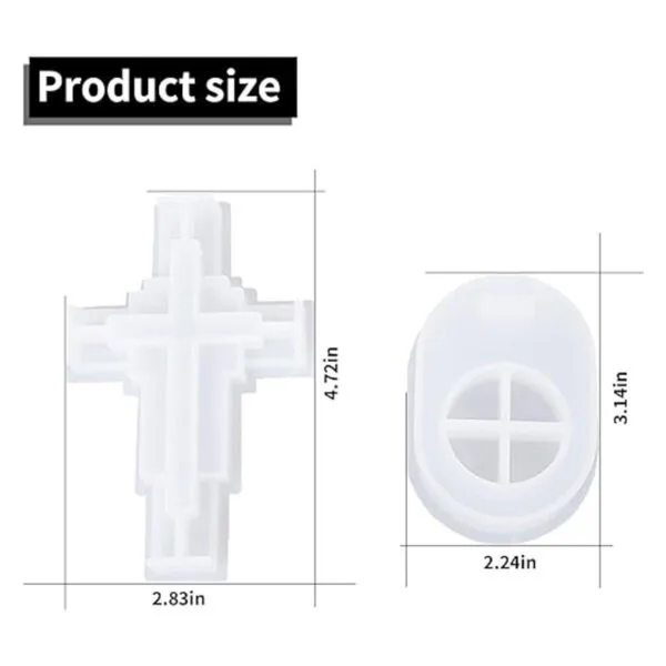 Molde de resina Jesús Cross con base de silicona para_6