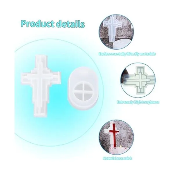 Molde de resina Jesús Cross con base de silicona para_5