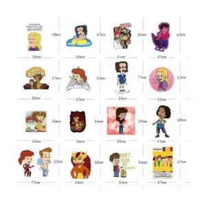 Paquete de 50 calcomanías de mercancía de boca grande_2