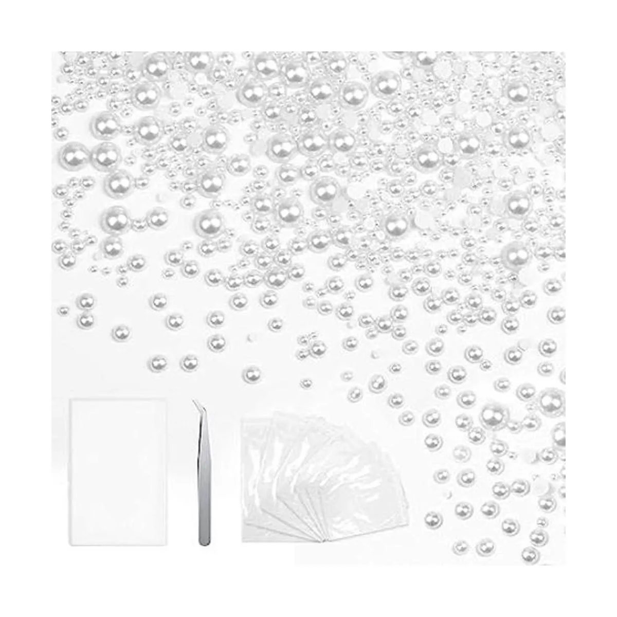 Mckanti 10000 cuentas de perlas de parte trasera plana_1