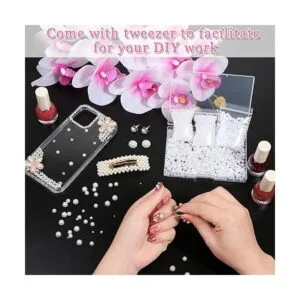 Mckanti 10000 cuentas de perlas de parte trasera plana_5