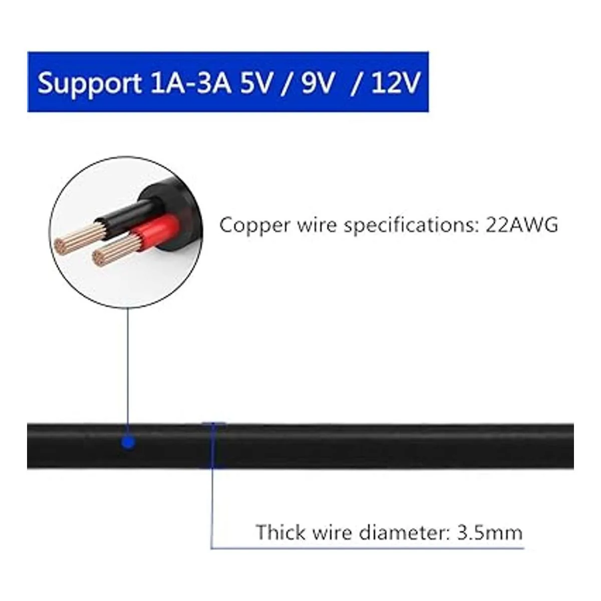 DZYDZR Cable de extensión 2 unidades 3.3 ft 0.053 in x_5