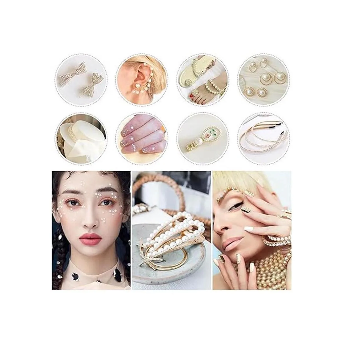 Mckanti 10000 cuentas de perlas de parte trasera plana_4