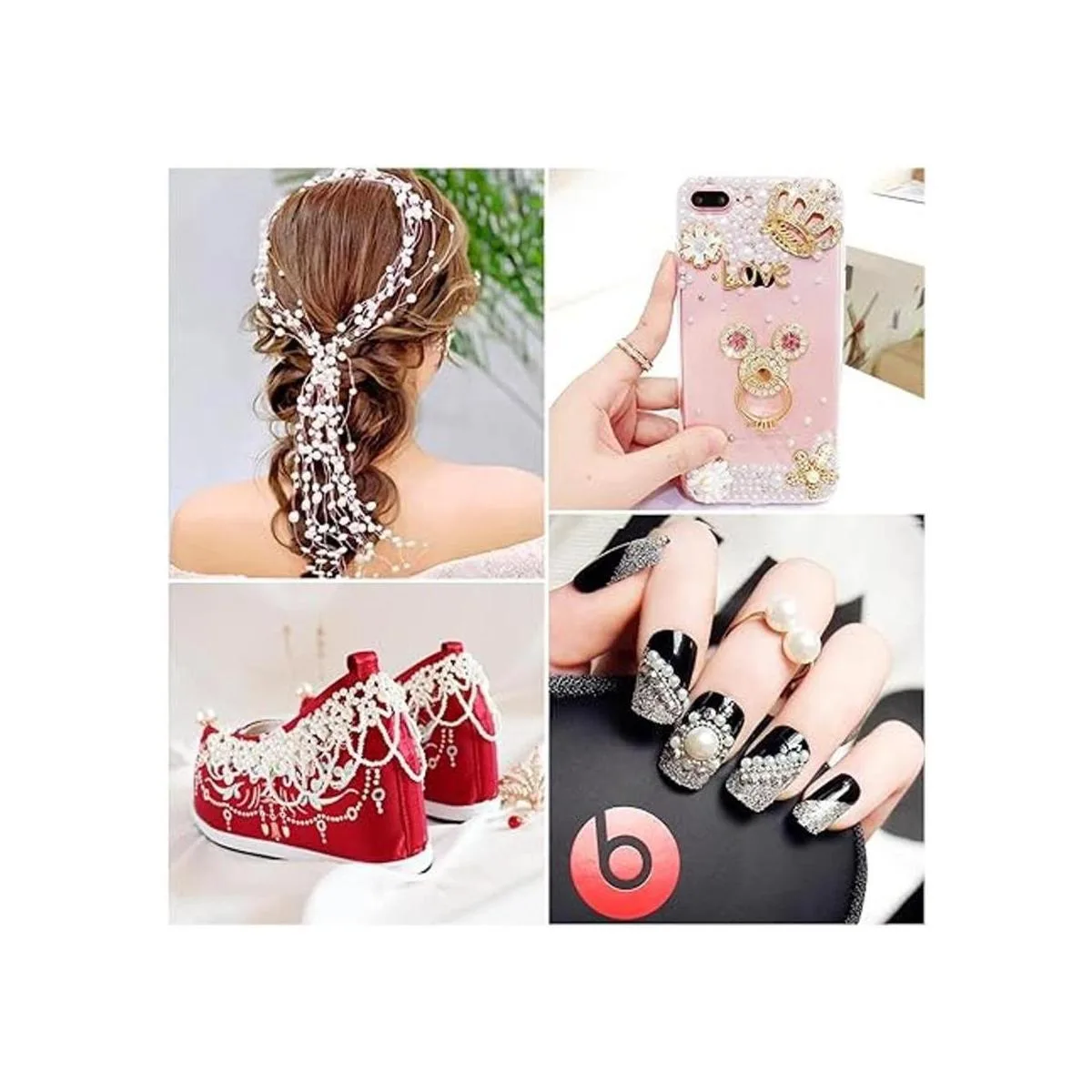 Mckanti 10000 cuentas de perlas de parte trasera plana_3