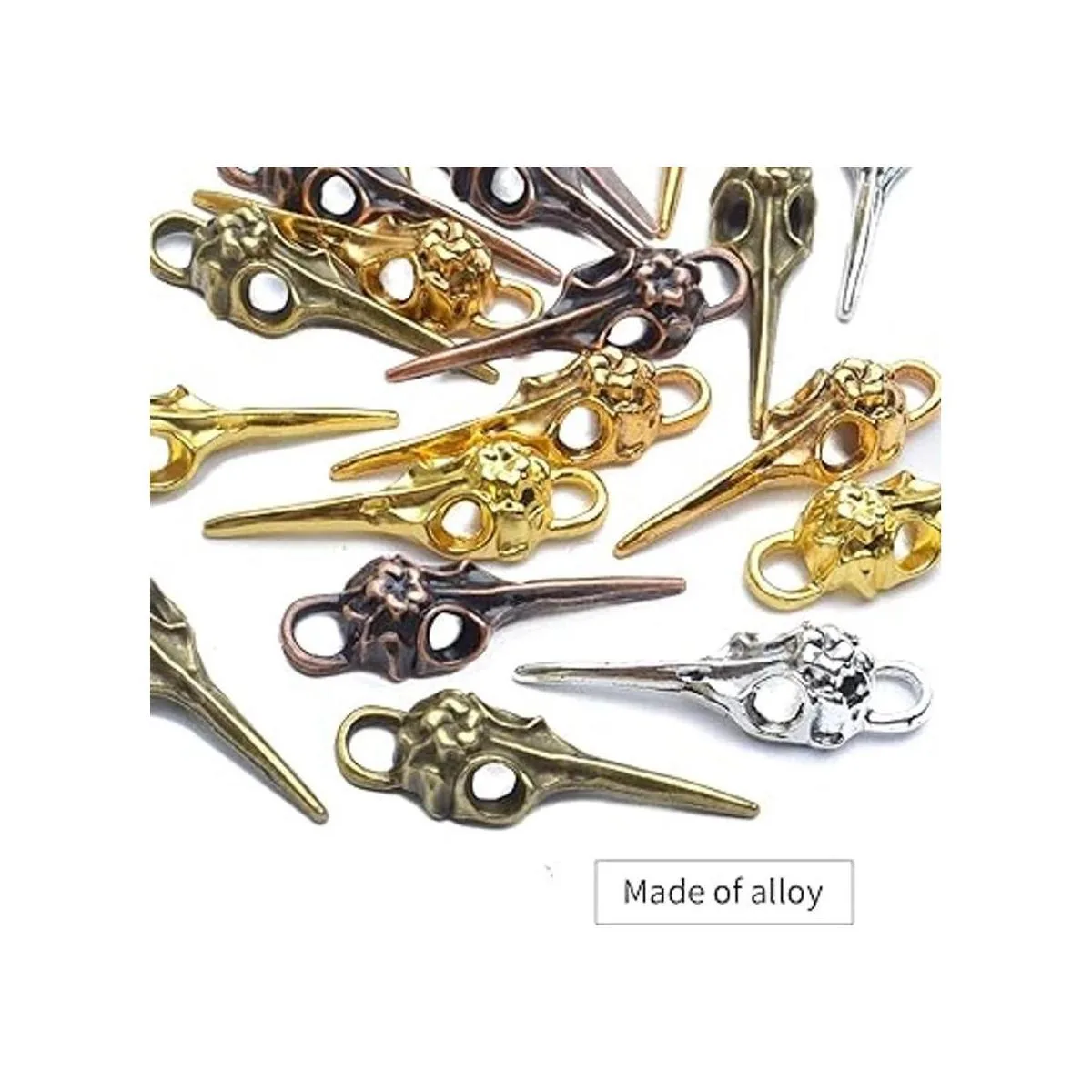 Abalorio de calavera de cabeza de pájaro 25 piezas de_5