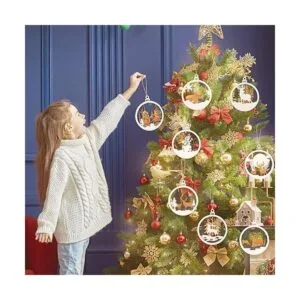 8 piezas de adornos de madera de Navidad adornos de_7