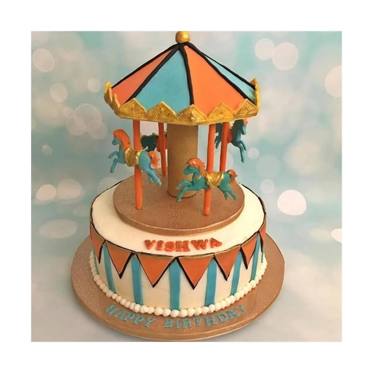 2 moldes de silicona para tartas de carrusel de caballo de_7