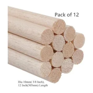 Paquete de 12 varillas redondas de madera de 38 x 38 x_2