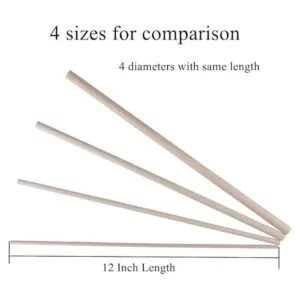 Paquete de 12 varillas redondas de madera de 38 x 38 x_4