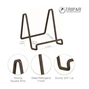 Tripar soporte de alambre y caoba cuadrado 3 pulgadas_4
