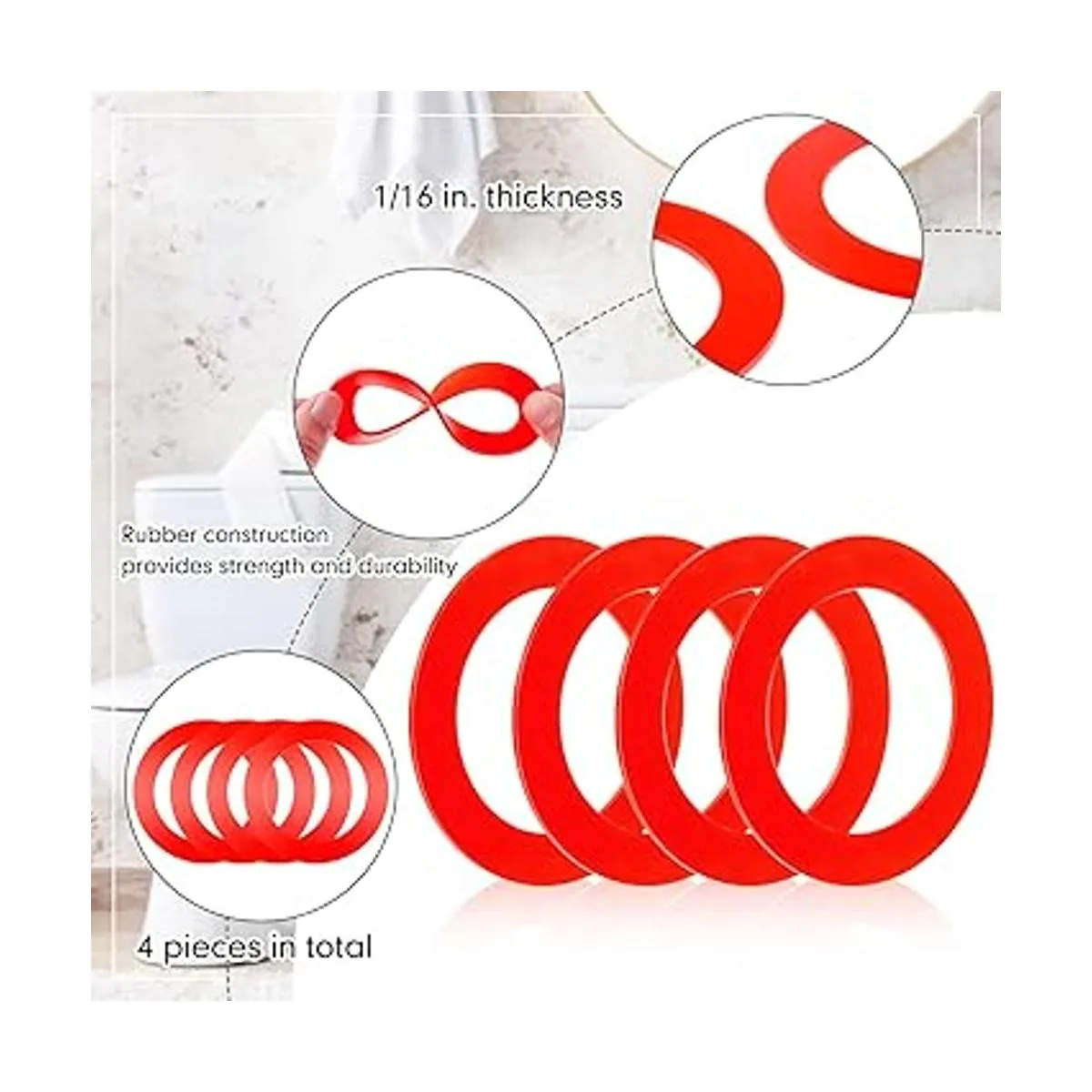 Paquete de 4 juntas de sello de válvula de descarga_3