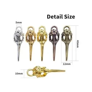 Abalorio de calavera de cabeza de pájaro 25 piezas de_3