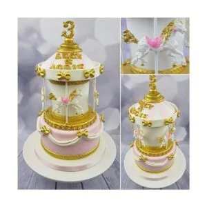 2 moldes de silicona para tartas de carrusel de caballo de_4